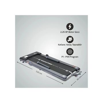 Hattrick Smart Energy Katlanabilir Gri Koşu Bandı