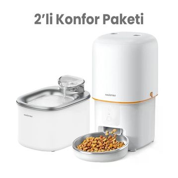 Haustier PF02 Beyaz 4 lt Akıllı Otomatik Mama Kabı