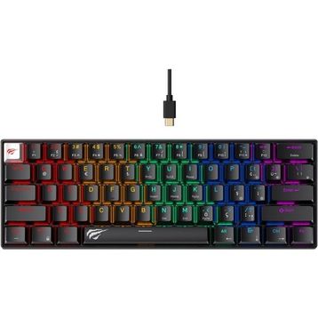 Havit Gamenote KB903L Siyah RGB %60 TKL Red Switch Kablolu Mekanik Oyuncu Klavyesi