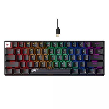 Havit Gamenote KB903L Siyah RGB %60 TKL Red Switch Kablolu Mekanik Oyuncu Klavyesi