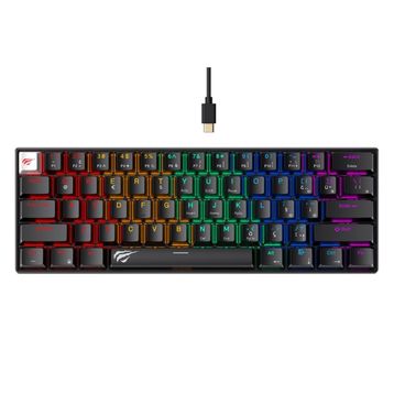 Havit Gamenote KB903L Siyah RGB %60 TKL Red Switch Kablolu Mekanik Oyuncu Klavyesi