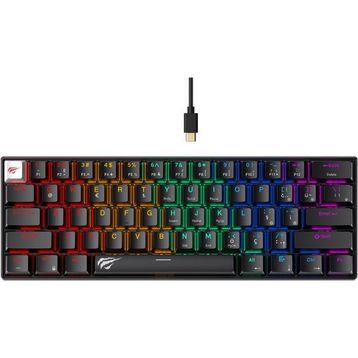Havit Gamenote KB903L Siyah RGB %60 TKL Red Switch Kablolu Mekanik Oyuncu Klavyesi