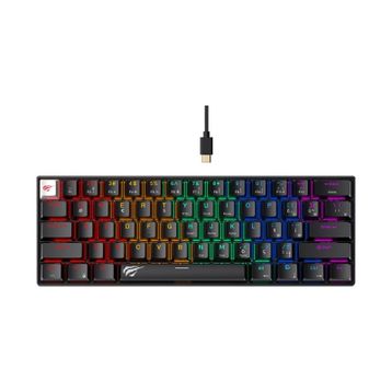Havit Gamenote KB903L Siyah RGB %60 TKL Red Switch Kablolu Mekanik Oyuncu Klavyesi