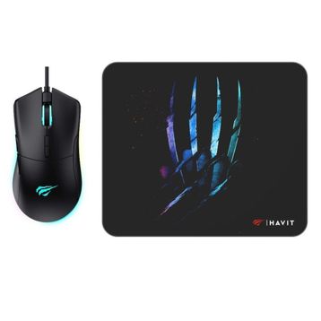 Havit Gamenote MS1037CM Siyah RGB Optik Kablolu Gaming Mouse + Mouse Pad
