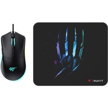 Havit Gamenote MS1037CM Siyah RGB Optik Kablolu Gaming Mouse + Mouse Pad