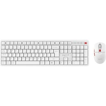 Havit KB261WB Beyaz Kablosuz Klavye Mouse Seti