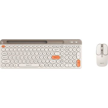 Havit KB835WB Bej Kablosuz Klavye Mouse Seti