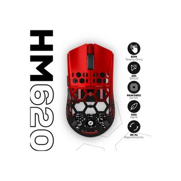 Hawk Gaming HM620 Siyah Kırmızı 30000 DPI Kablosuz Bluetooth Gaming Mouse