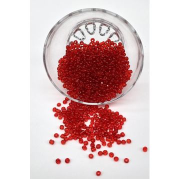 Hayalperest Boncuk 4 mm Şeffaf Koyu Kırmızı Kum Boncuk