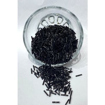 Hayalperest Boncuk 50 gr Siyah Burgulu Boru Boncuk
