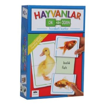 Hayvanlar Çek ve Öğren Hareketli Kartlar - Kollektif