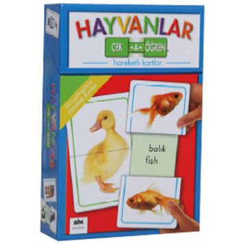 Hayvanlar Çek ve Öğren Hareketli Kartlar - Kollektif
