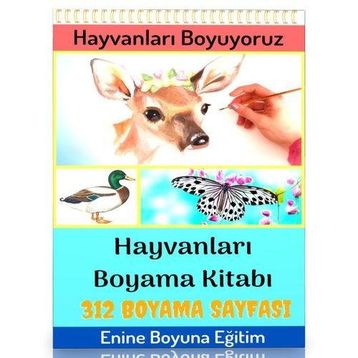 Hayvanları Boyuyoruz Spiralli Boyama Kitabı