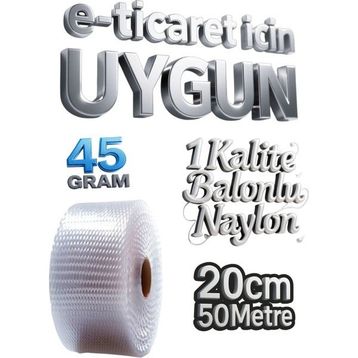 Hbnc 20 cm x 50 m 45 gr Eşya Sarma Koruma Naylonu Balonlu Ambalaj Naylonu Pat Pat Baloncuklu Havalı Pıt Pıt