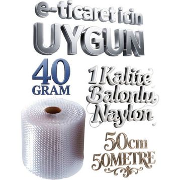 Hbnc 50 cm x 50 m 40 gr Balonlu Naylon Eşya Sarma Koruma Naylonu Patpat Ambalaj
