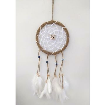 Hdmarketim Nazar Boncuklu Düş Kapanı Dreamcatcher Kuş Tüyü Duvar Süsü