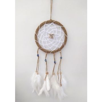 Hdmarketim Nazar Boncuklu Düş Kapanı Dreamcatcher Kuş Tüyü Duvar Süsü