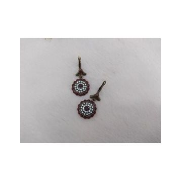 Hdmarketim Otantik Osmanlı Motifli Swarovski Taşlı Işıltılı Hürrem Sultan Eskitme Yeşil Küpe