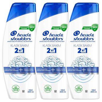 Head & Shoulders 3x300 ml Klasik Bakım 2'si 1 Arada Kepeğe Karşı Etkili Şampuan
