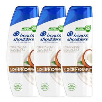 Head & Shoulders 3x330 ml Derin Nemlendirici Kepek Hindistan Cevizi Yağlı Günlük Kullanım Şampuanı