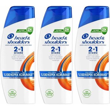 Head & Shoulders 3x330 ml Erkeklere Özel Saç Dökülmelerine Karşı Etkili 2'in 1 Şampuan