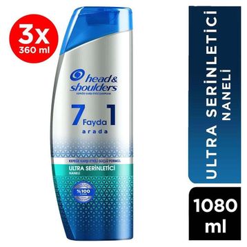 Head & Shoulders 7 Fayda 1 Arada Serinletici Naneli Kepeğe Karşı Etkili 3x360 ml Şampuan
