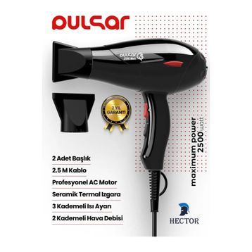 Hector Pulsar Q5 Siyah Profesyonel Saç Kurutma Makinesi