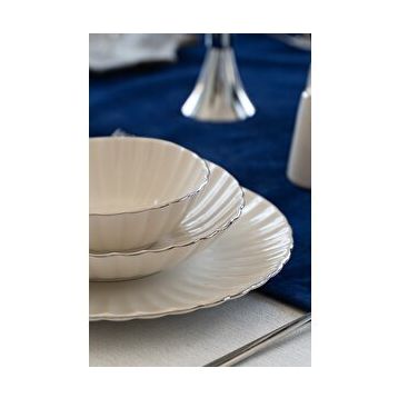 Heda Porselen Derya Platin Yaldız 18 Parça 6 Kişilik Porselen Yemek Takımı