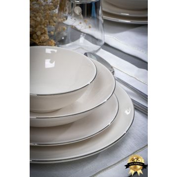 Heda Porselen Hayal Platin Yaldız 24 Parça 6 Kişilik Porselen Yemek Takımı