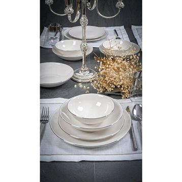 Heda Porselen Hayal Platin Yaldız 6 Kişilik 18 Parça Yemek Takımı