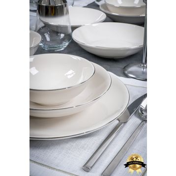 Heda Porselen Hayal Platin Yaldız 6 Kişilik 18 Parça Yemek Takımı