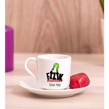Hediye Dükkanı Kişiye Özel Fizik Mühendisi Porselen Türk Kahvesi Fincanı