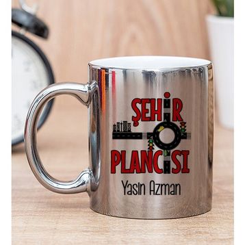 Hediye Dükkanı Kişiye Özel Şehir Plancısı Silver Kupa Bardak