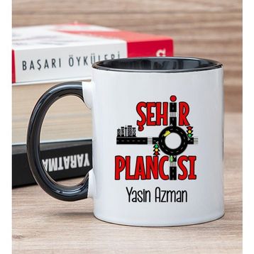 Hediye Dükkanı Kişiye Özel Şehir Plancısı Siyah Kupa Bardak