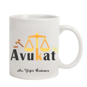 Hediye Rengi İsme Özel Avukat Temalı Kupa Bardak