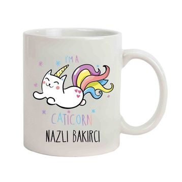 Hediye Rengi İsme Özel Caticorn Temalı M2 Kupa Bardak