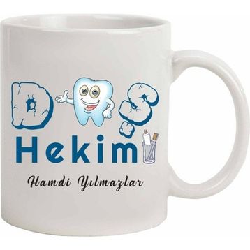 Hediye Rengi İsme Özel Diş Hekimi Kupa Bardak