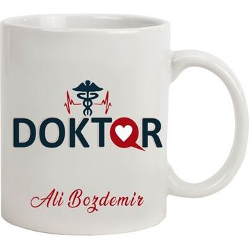 Hediye Rengi İsme Özel Doktor Temalı Kupa Bardak