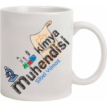 Hediye Rengi İsme Özel Kimya Mühendisi Temalı Kupa Bardak