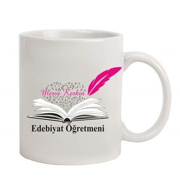 Hediye Rengi İsme Özel Öğretmen Temalı Kupa Bardak