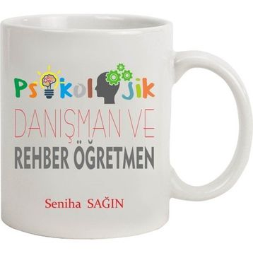 Hediye Rengi İsme Özel Psikolojik Danışman Temalı Kupa Bardak