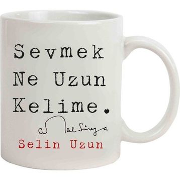 Hediye Rengi İsme Özel Sevmek Ne Uzun Kelime Kupa Bardak