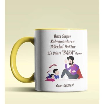 Hediye Zengini Kişiye Özel Bazı Kahramanların Pelerini Yoktur Tema Sarı Kupa