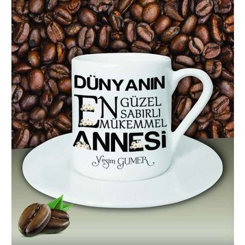 Hediye Zengini Kişiye Özel Dünyanın En Güzel Annesi Temalı Beyaz Kahve Fincanı