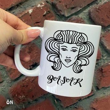 Hediyeci Abla Size Özel Başak Burcu ve Özellikleri Seramik Baskılı Beyaz Kupa Bardak