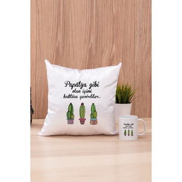Hediyedukkani HD-S1001-339-BE Içimi Kaktüse Çevirdiler Beyaz Kupa Bardak ve Altlığı