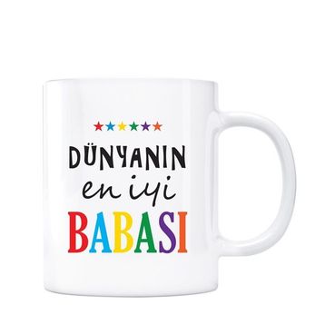 Hediyedukkani Saten Dikdörtgen Yastık Dünyanın En İyi Babası Kırmızı Kupa Bardak