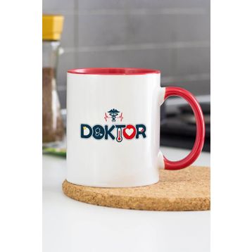 Hediyehanem 007 35716 Doktor Kırmızı Kupa Bardak