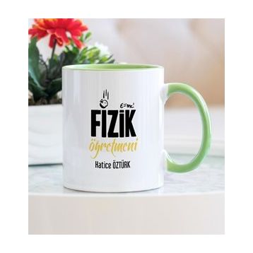 Hediyehanem 1190BW8LZ Fizik Öğretmeni Yeşil Kupa Bardak