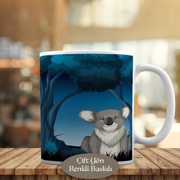 HEDIYELIK-23948 Karanlık Ormanda Koala Baskılı Kupa Bardak